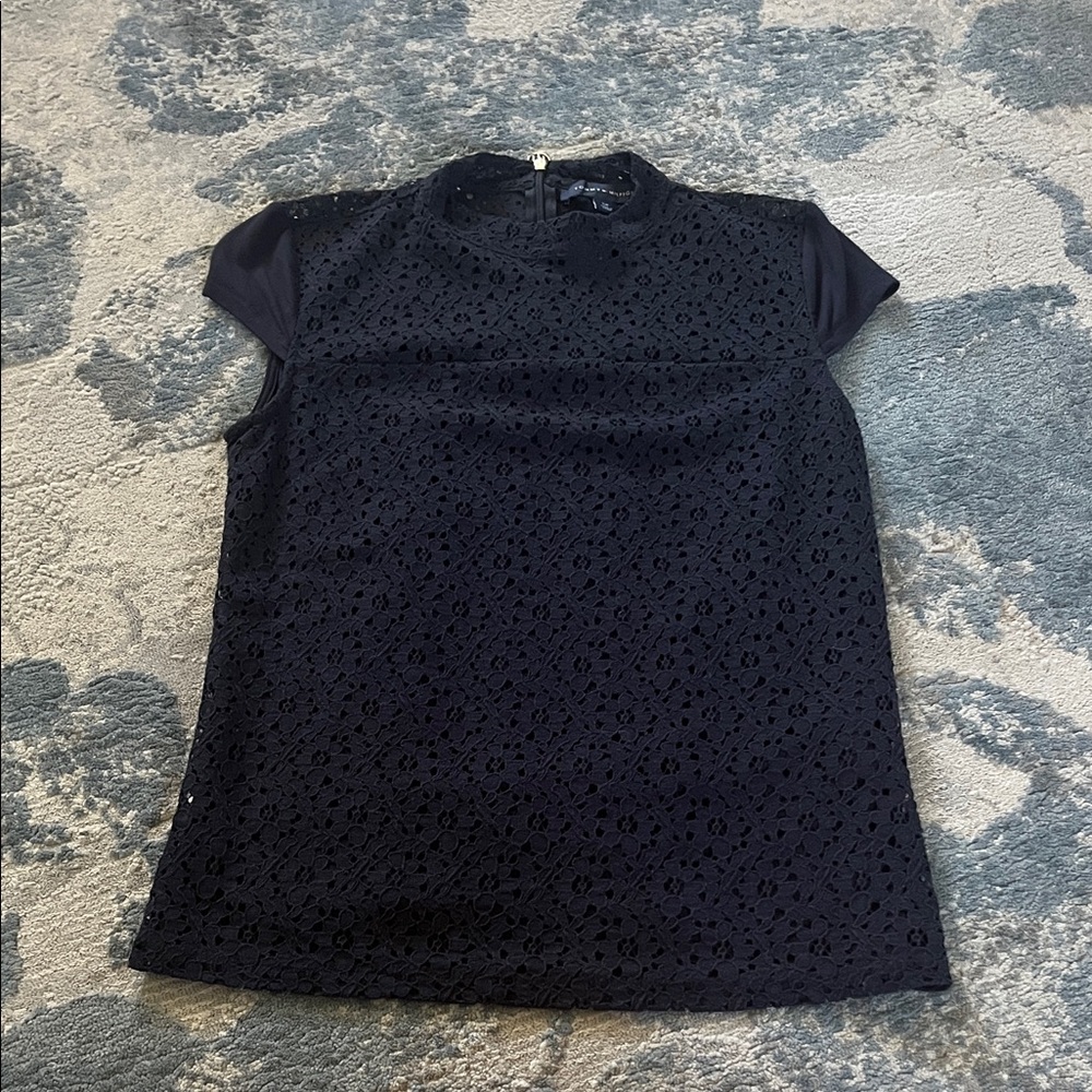 Tommy Hilfiger Navy Blouse with Cap Sleeves